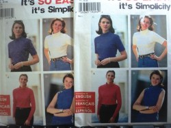 7280 4 EZ STRETCH KNIT COLLAR TOPS SLVS OR NOT PATTERN 8-18